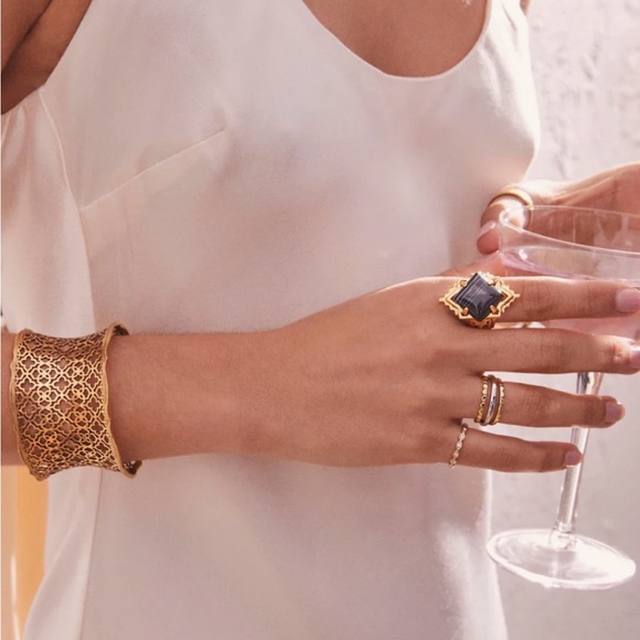 ⭐️HP! Kendra Scott Candice Cuff in 14K Gold-plated Filigree. Brand new! - Picture 6 of 7